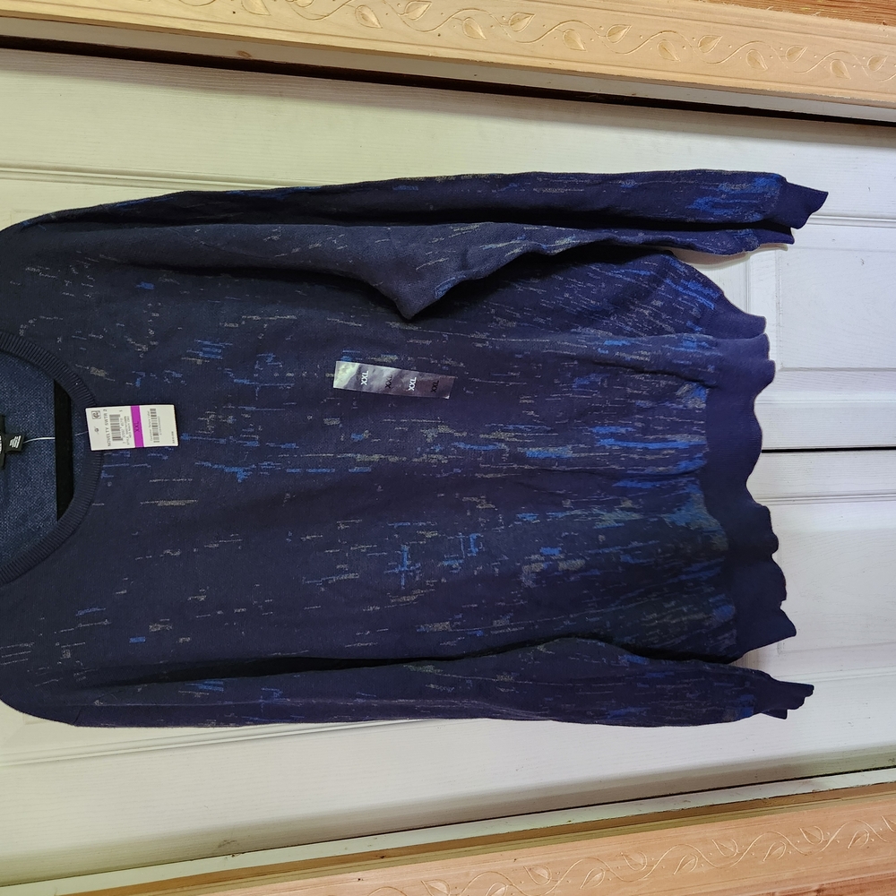 Nwt Alfani Blue Patterned Sweater - Picture 2 of 7